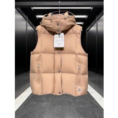 몽클레르 Macareux 여성 프리미엄 구스다운 후드 패딩 베스트 라이트 베이지 카멜